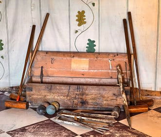 LATE (19th c) ENGLISH CROQUET SET