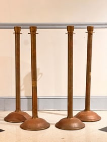 (4) NICELY PATINATED BRASS STANCHIONS