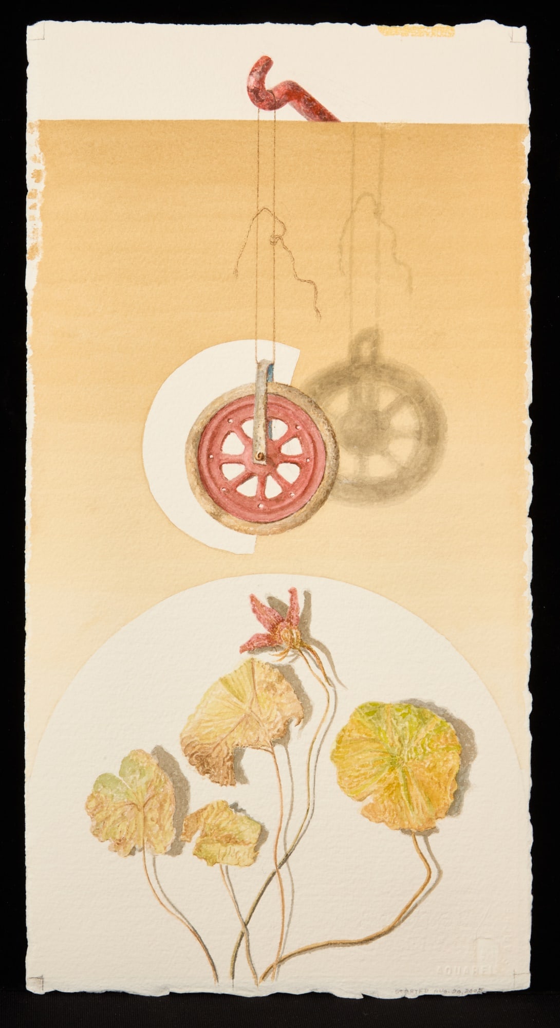 "WHEEL of FORTUNE" by ROBERT ESHOO (1926-2018): Watercolor 18 x 9 1/4 inches. signed verso. #RE56. Condition: Good Temp No 7109