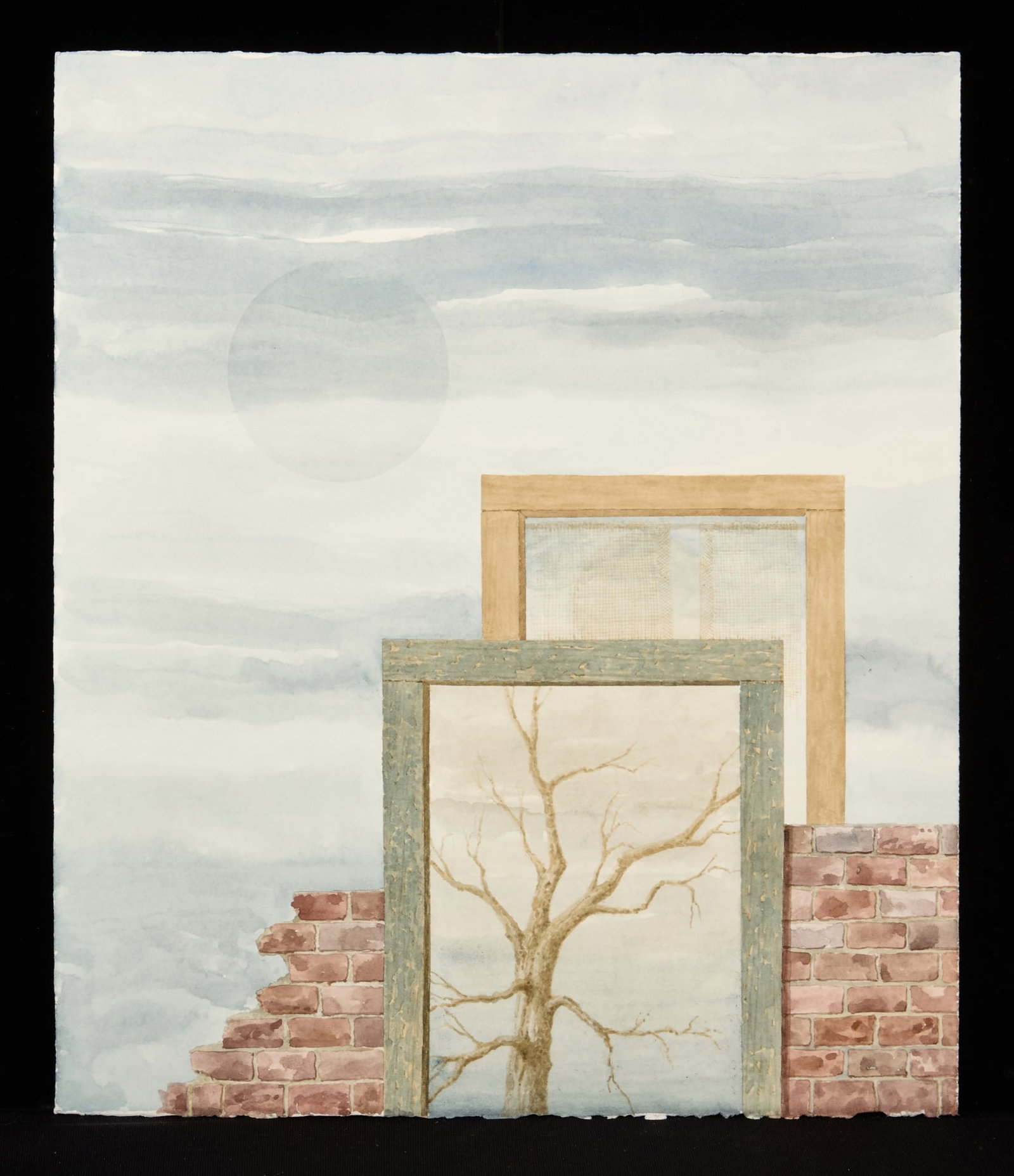 "WHAT WAS, ISN'T IX" by ROBERT ESHOO (1926-2018): Watercolor 16 1/2 x 14 1/4 inches. signed verso. #RE90. Condition: Good Temp No 7122