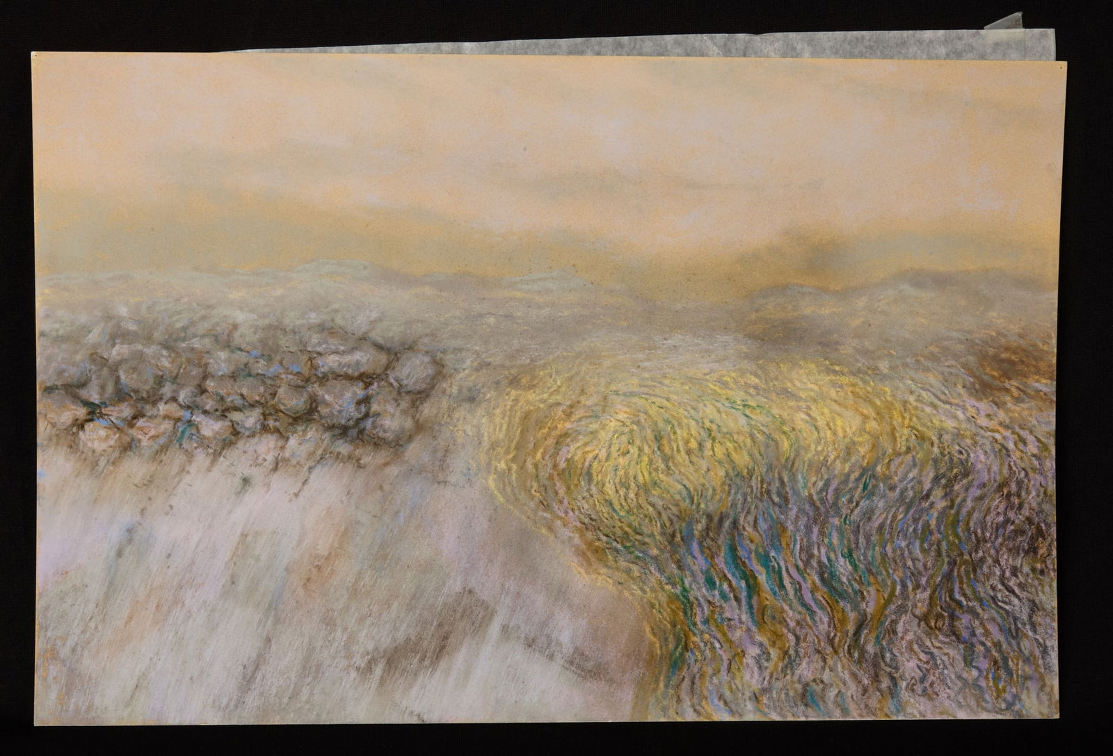 "THE BREACH" by ROBERT ESHOO (1926-2018): Pastel 12 3/4 x 19 1/2 inches. signed verso. August 11, 2012. Condition: Good Temp No 7158