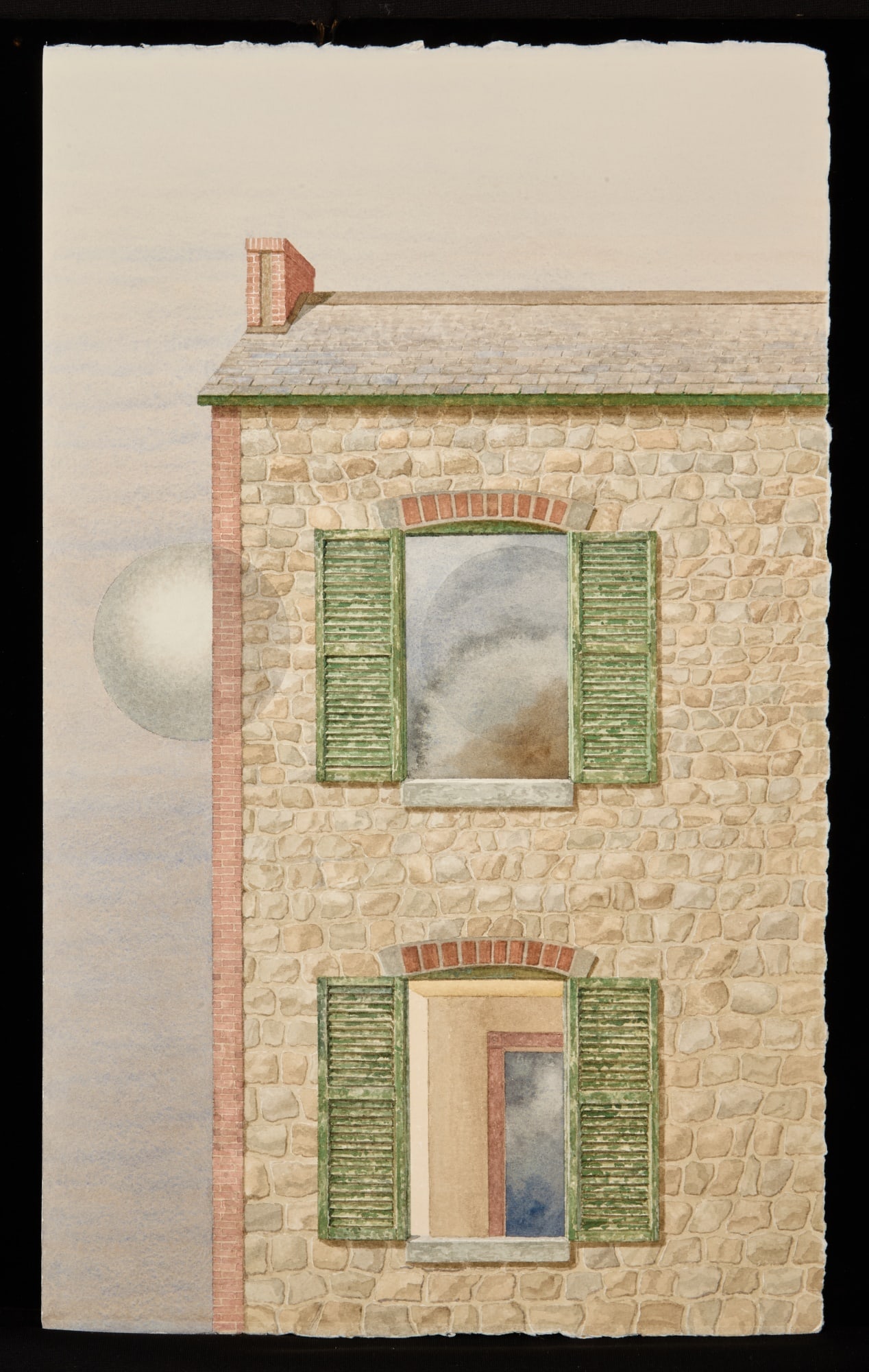 "WHAT WAS, ISN'T! XII" by ROBERT ESHOO (1926-2018): Watercolor 23 x 13 3/4 inches. signed, titled and dated verso. RE91 Condition: Good Temp No 7196
