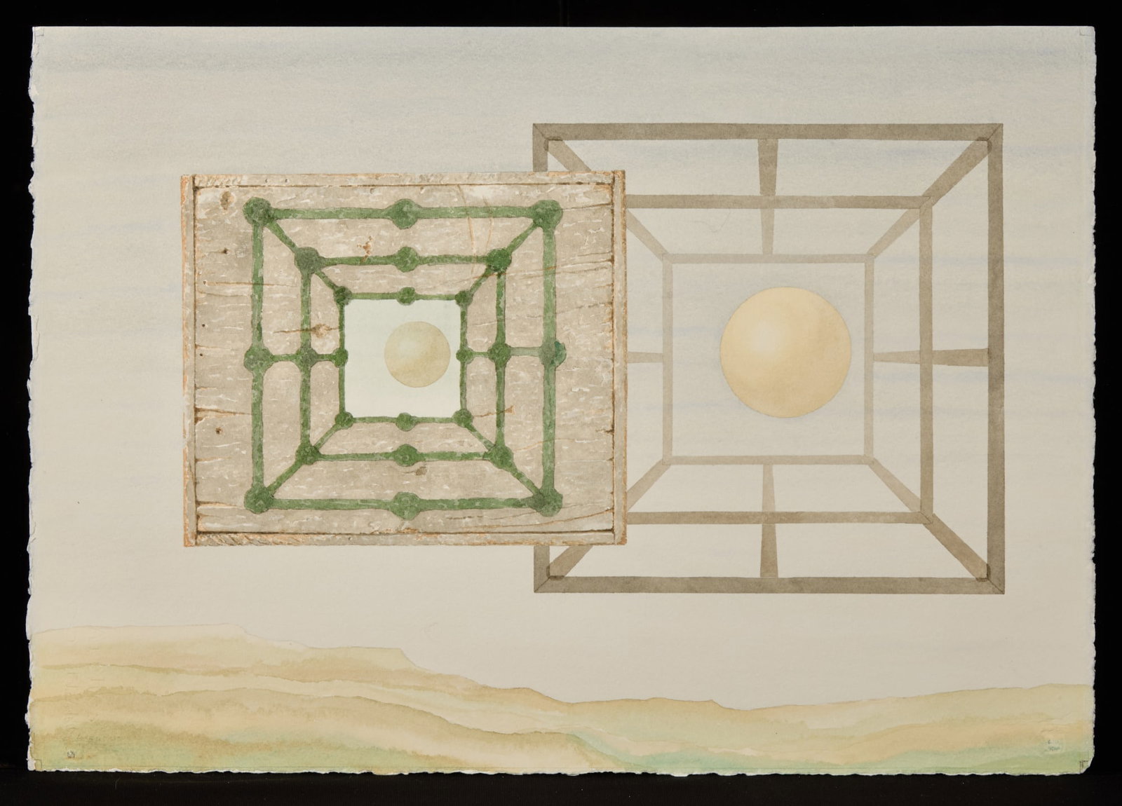 "ON THE HORIZON IV" by ROBERT ESHOO (1926-2018): Watercolor 16 x 22 3/4 inches. signed, titled and dated verso. RE70 Condition: Good Temp No 7216