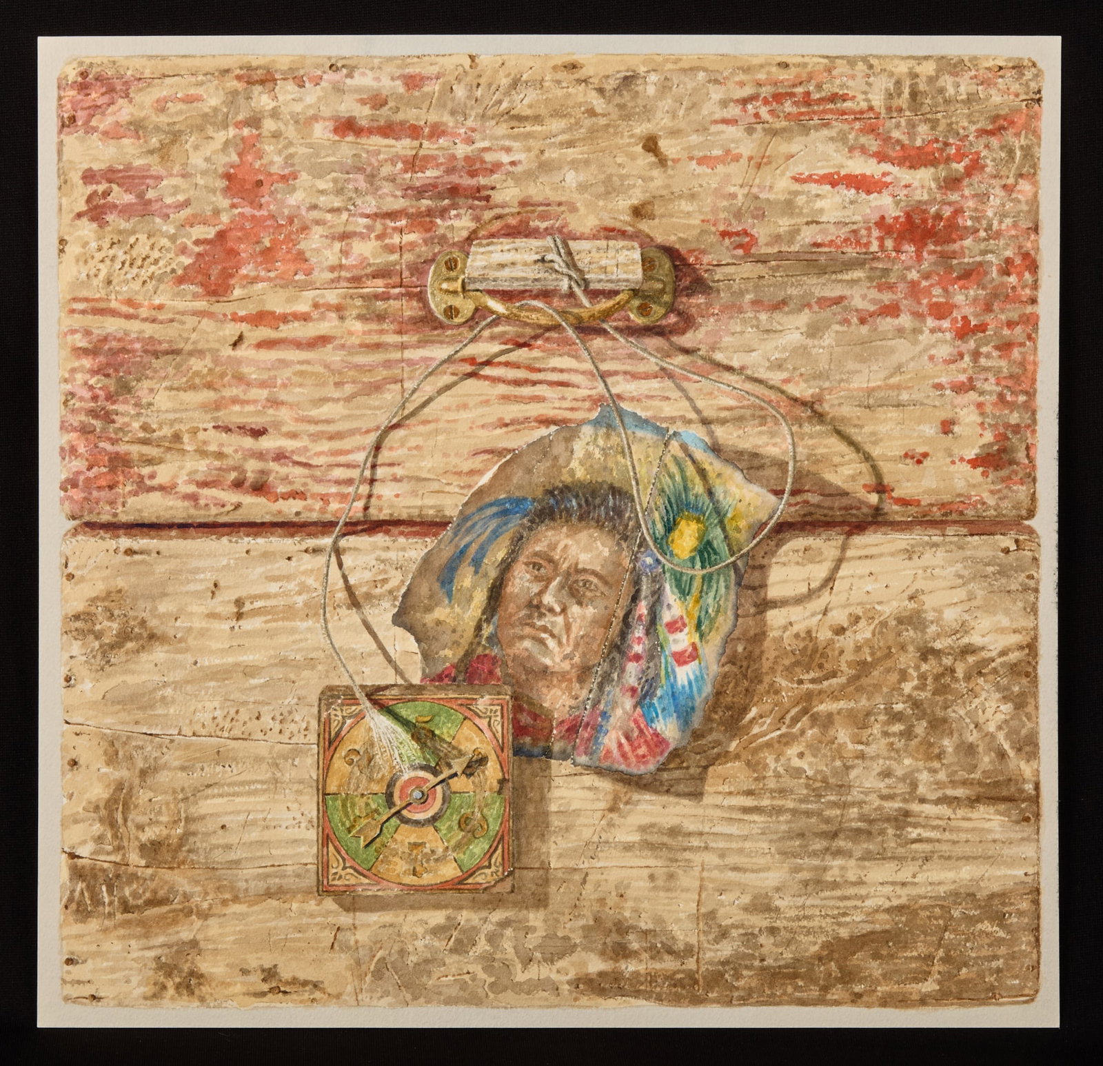 "DANGEROUS CHANCE" by ROBERT ESHOO (1926-2018): Watercolor 16 x 16 1/2 inches. signed, titled and dated verso. Condition: Good Temp No 7266