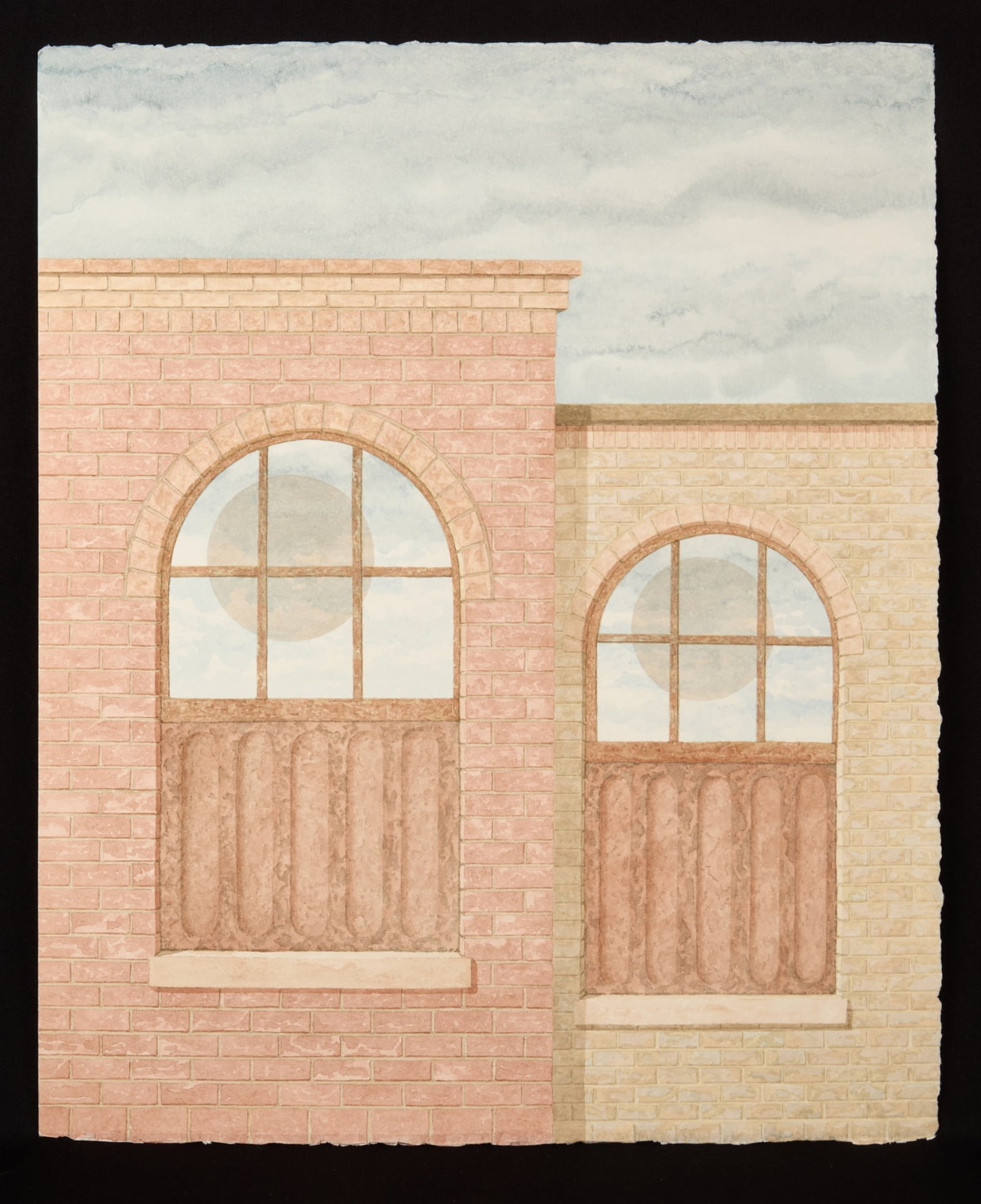 "FACADES" by ROBERT ESHOO (1926-2018): Watercolor 22 1/2 x 18 1/2 inches. signed, titled and dated verso. Condition: Good Temp No 7301
