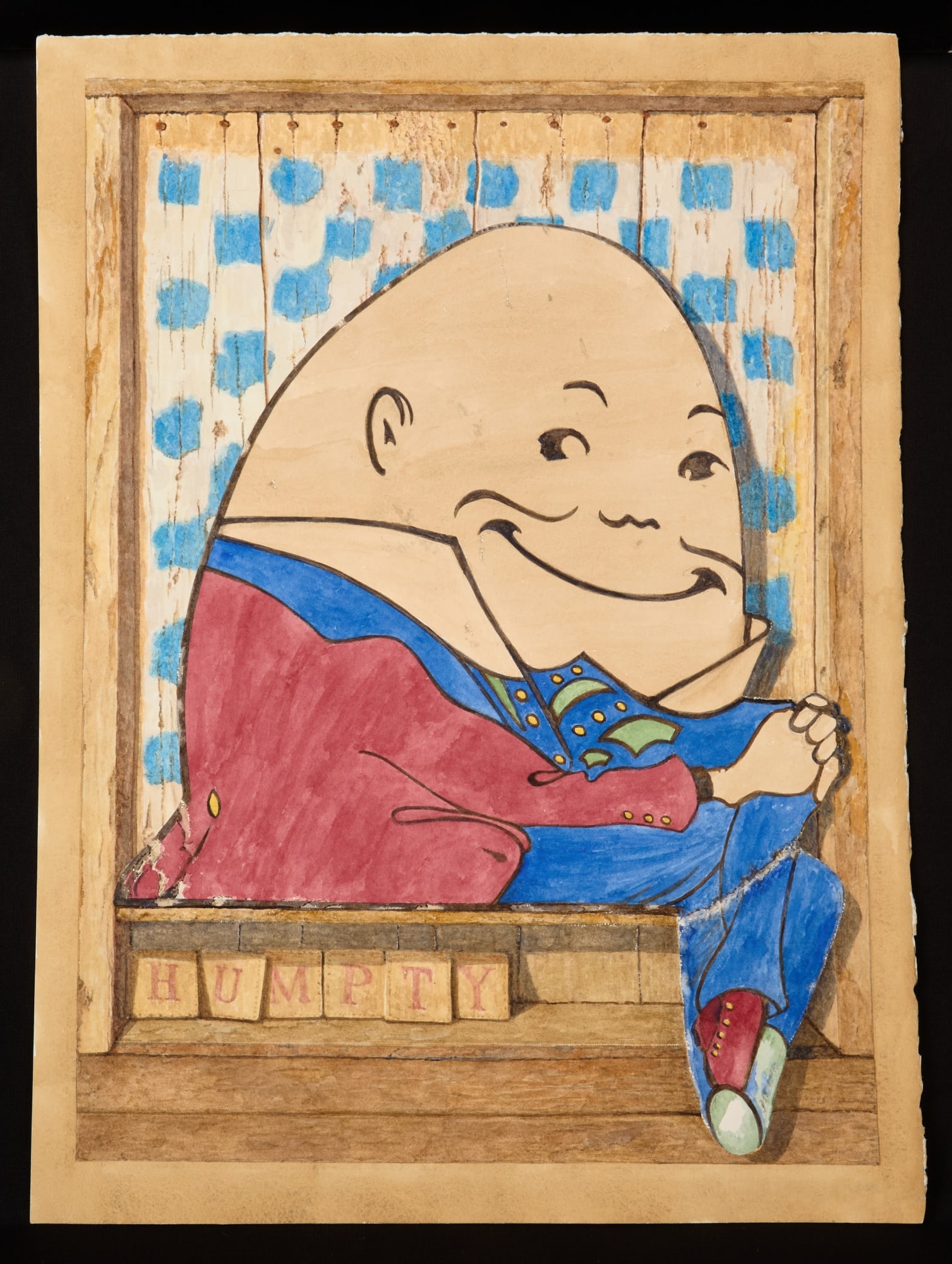 "HUMPTY" by ROBERT ESHOO (1926-2018): Watercolor and gouache 27 x 20 inches. signed, titled and dated verso. Condition: Good Temp No 7315