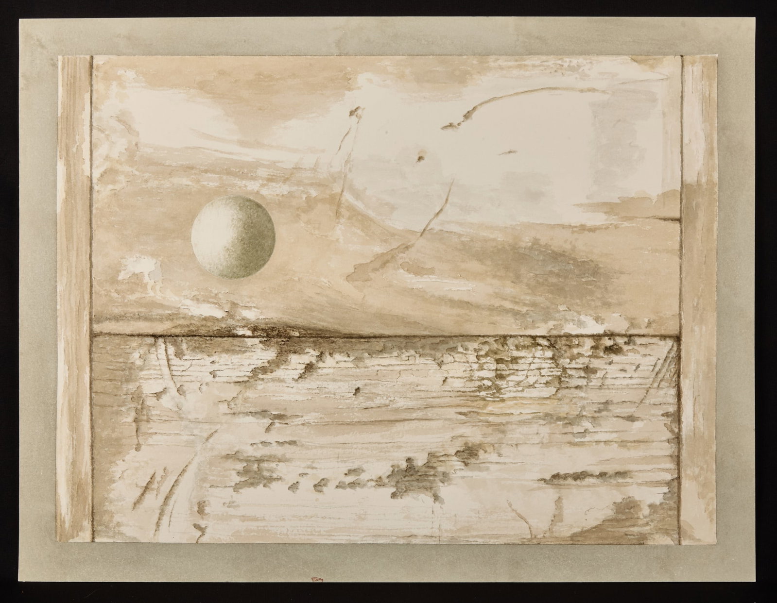 "ABOVE THE HORIZON" by ROBERT ESHOO (1926-2018): Watercolor 20 1/4 x 26 1/4 inches. signed, titled and dated verso. Condition: Good Temp No 7321