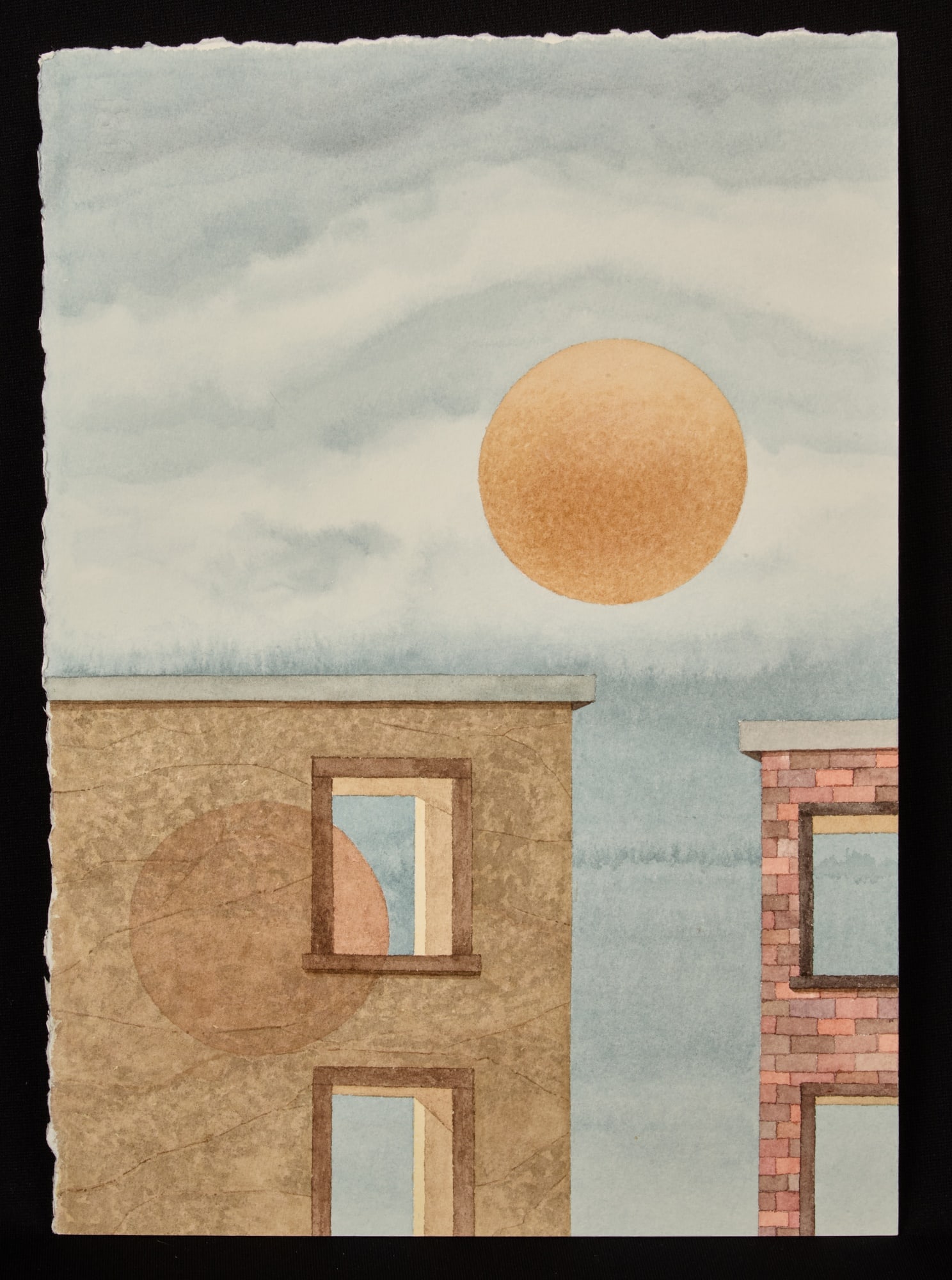 "WHAT WAS, ISN'T IV" by ROBERT ESHOO (1926-2018): Watercolor 16 x 11 1/4 inches. signed, titled and dated verso. Condition: Good Temp No 7339