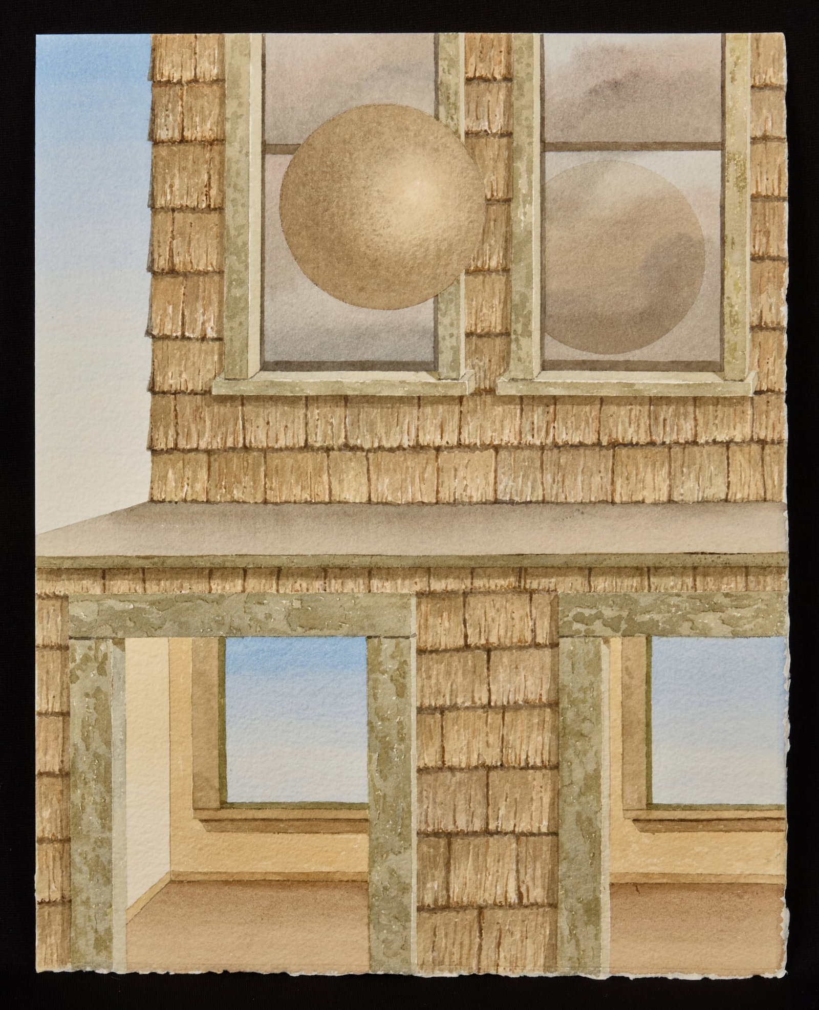 "WHAT WAS, ISN'T XI" by ROBERT ESHOO (1926-2018): Watercolor 16 x 12 1/2 inches. signed, titled and dated verso. Condition: Good Temp No 7342