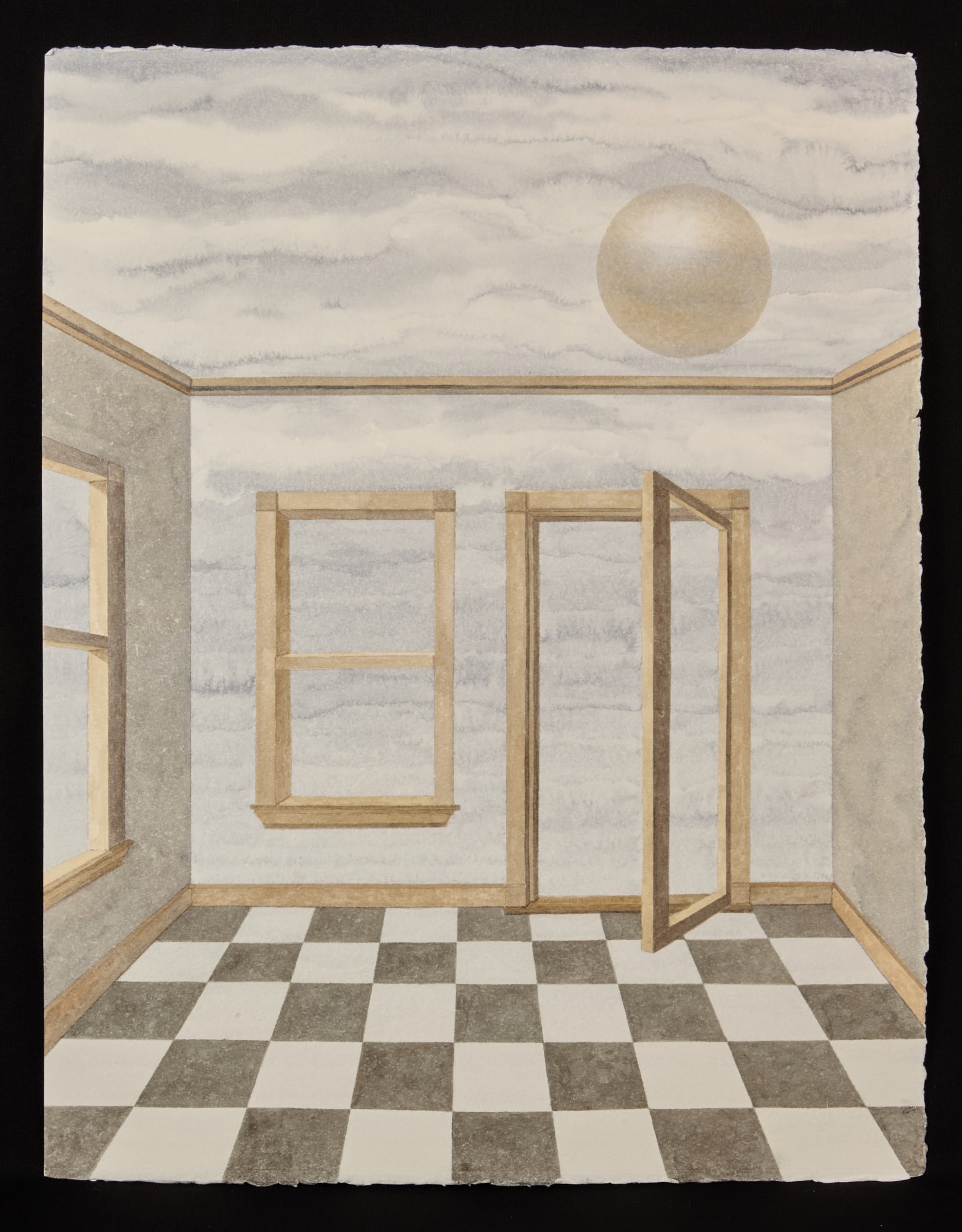 "THRESHOLD" by ROBERT ESHOO (1926-2018): Watercolor 22 1/2 x 17 1/2 inches. signed, titled and dated verso. Condition: Good Temp No 7378
