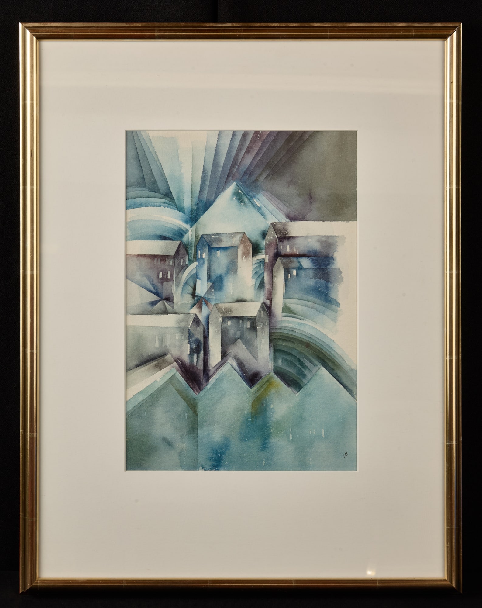 VARUJAN BOGHOSIAN (1926-2020): "Homage to Cezanne 1962" watercolor 13 x 10 inches initials lower right. framed 22 x 17 inches (overall) Condition: Good, minor toning Temp No 7494