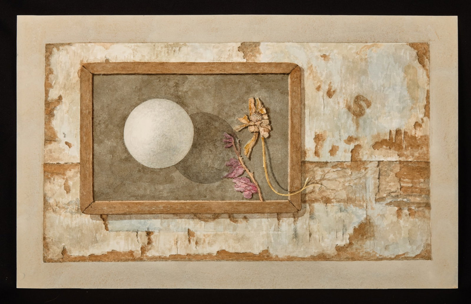 "HOMAGE to a SPHERE" by ROBERT ESHOO (1926-2018): Watercolor 14 x 22 inches. signed, titled and dated verso. Condition: Good Temp No 7385
