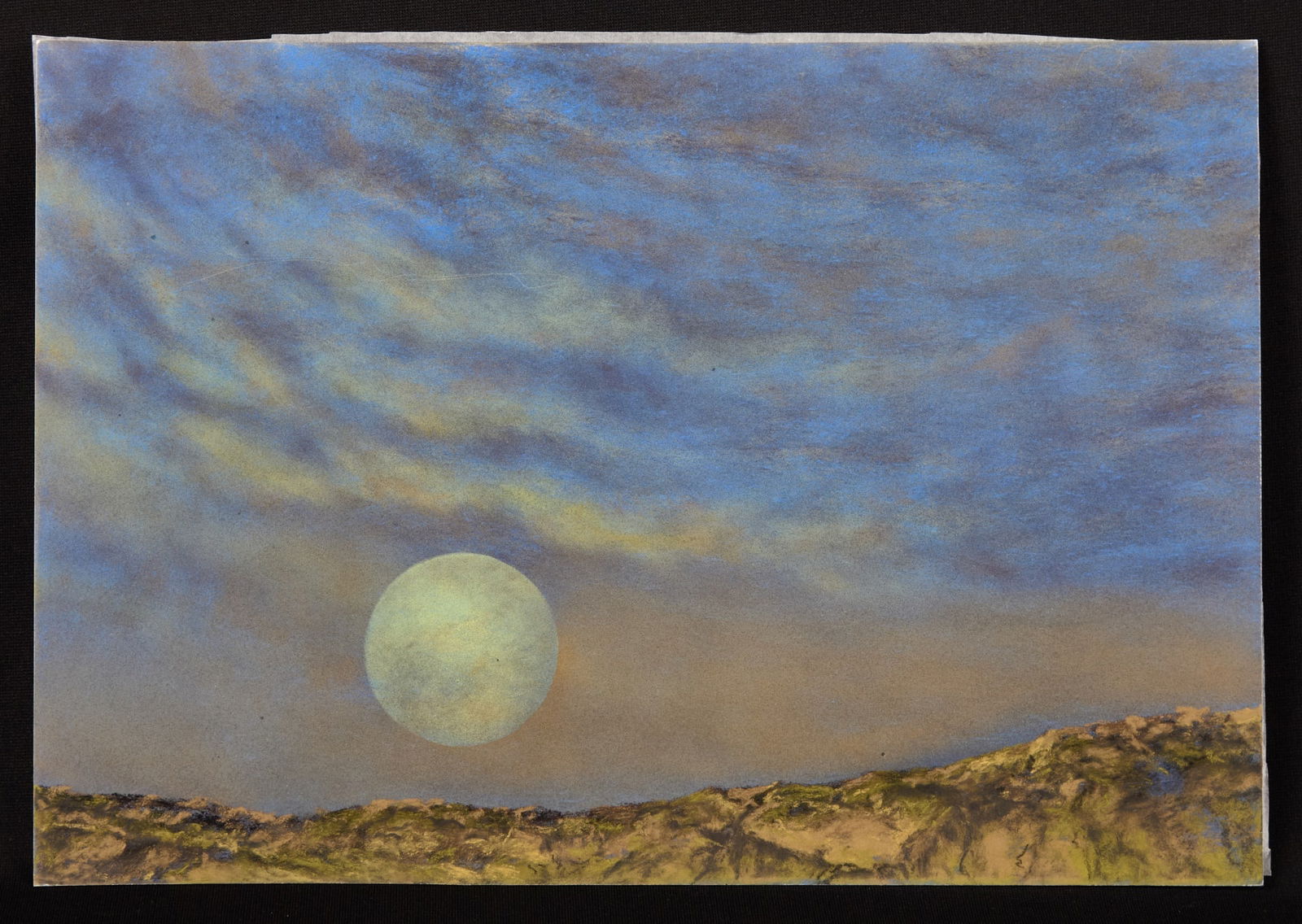 "MOONRISE" by ROBERT ESHOO (1926-2018): Pastel 11 1/2 x 16 1/2 inches. signed, titled and dated verso. Condition: Good Temp No 7436