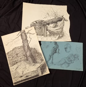 PEN and INK DRAWINGS by ROBERT ESHOO dated 1950