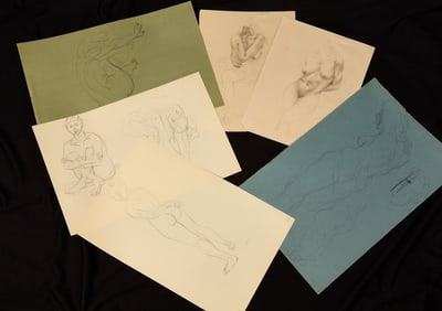 STUDIO GESTURE DRAWINGS by ROBERT ESHOO 40s-70s