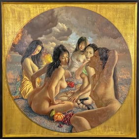 JOHN WELLINGTON (B 1961) "DIANA & HER MAIDENS"