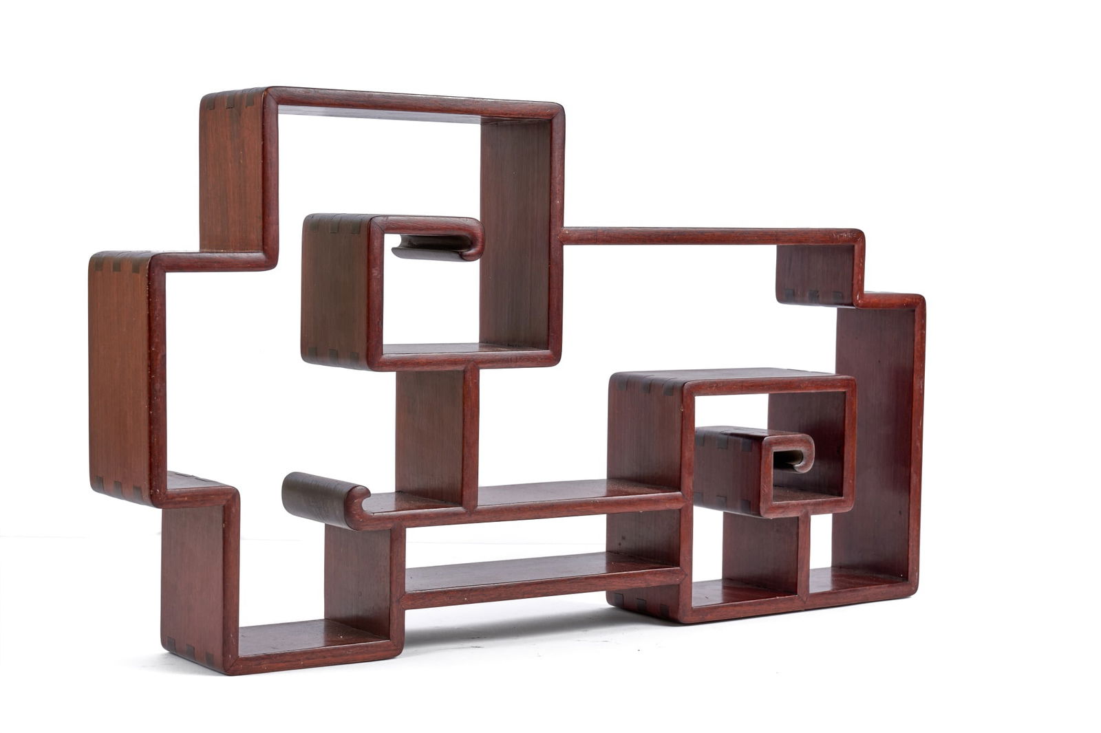 DOVETAILED WALL HANGING CHINESE ROSEWOOD SHELF (1 of 5)