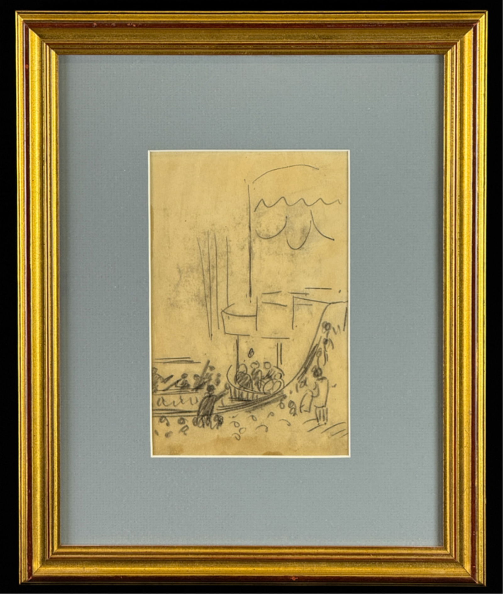 (EARLY 20thc) FRENCH SCHOOL "THEATER INTERIOR" (1 of 6)