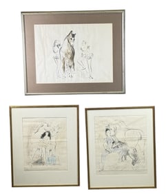 (3) MARCEL VERTES (1895-1961) "CIRCUS GIRL" LITHOS