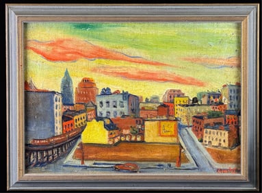 (20thc) AMERICAN REGIONALIST "CITYSCAPE"
