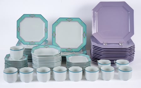 BERNARDAUD LIMOGES "OTELLO" MODERNIST DINNER SET
