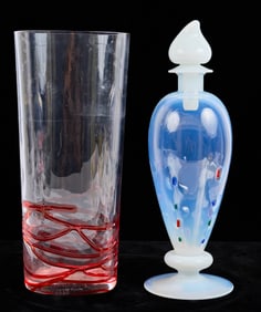 CARLO MORETTI VENETIAN ART GLASS VASE & DECANTER