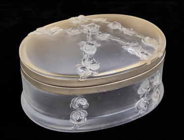 LALIQUE "COPPELIA ROSE" CRYSTAL DRESSER BOX