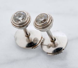 CARTIER 18K WHITE GOLD & DIAMOND "D'AMOUR" STUDS