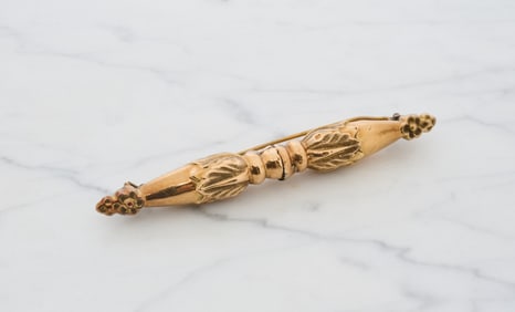 14K GOLD VICTORIAN BAR BROOCH