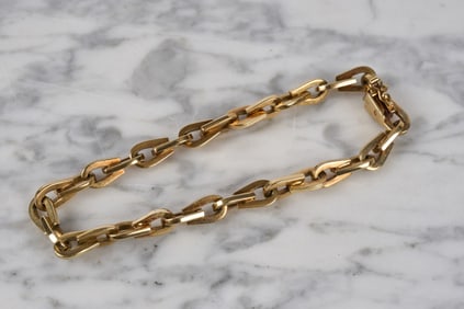 14K GOLD HORSHOE LINK BRACELET