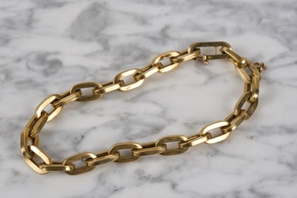 14K GOLD PAPERCLIP BRACELET