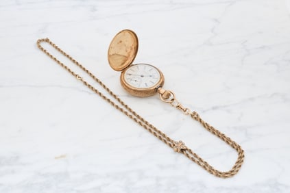 WALTHAM 14K GOLD FULL HUNTER POCKET WATCH