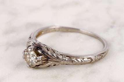 PLATINUM & DIAMOND FRENCH FILLIGIE ENGAGMENT RING