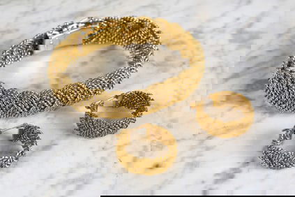 18K GOLD AGA CORREA "TURKS HEAD" (3) PC SUITE