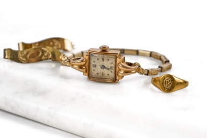 SUIZO 14k GOLD FILLED LADIES WRIST WATCH etc