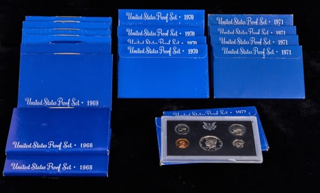 (26) UNITED STATES PROOF SETS RANGING (1968-1985)
