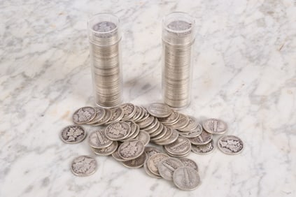 (150) MERCURY DIMES