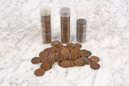 (3) ROLLS of WHEAT PENNIES, WAR & BUFFALO NICKELS