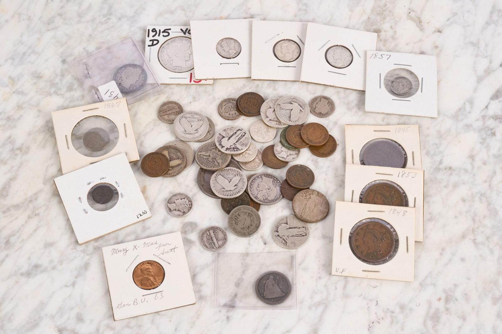 DISCOVERY LOT of INDIAN HEADS & SILVER COINS (1 of 9)