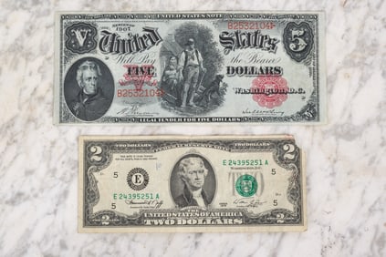 1907 FIVE DOLLAR "WOODCHOPPER" LARGE NOTE
