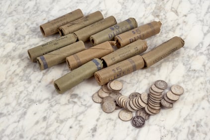 (12+) ROLLS OF U.S. SILVER DIMES