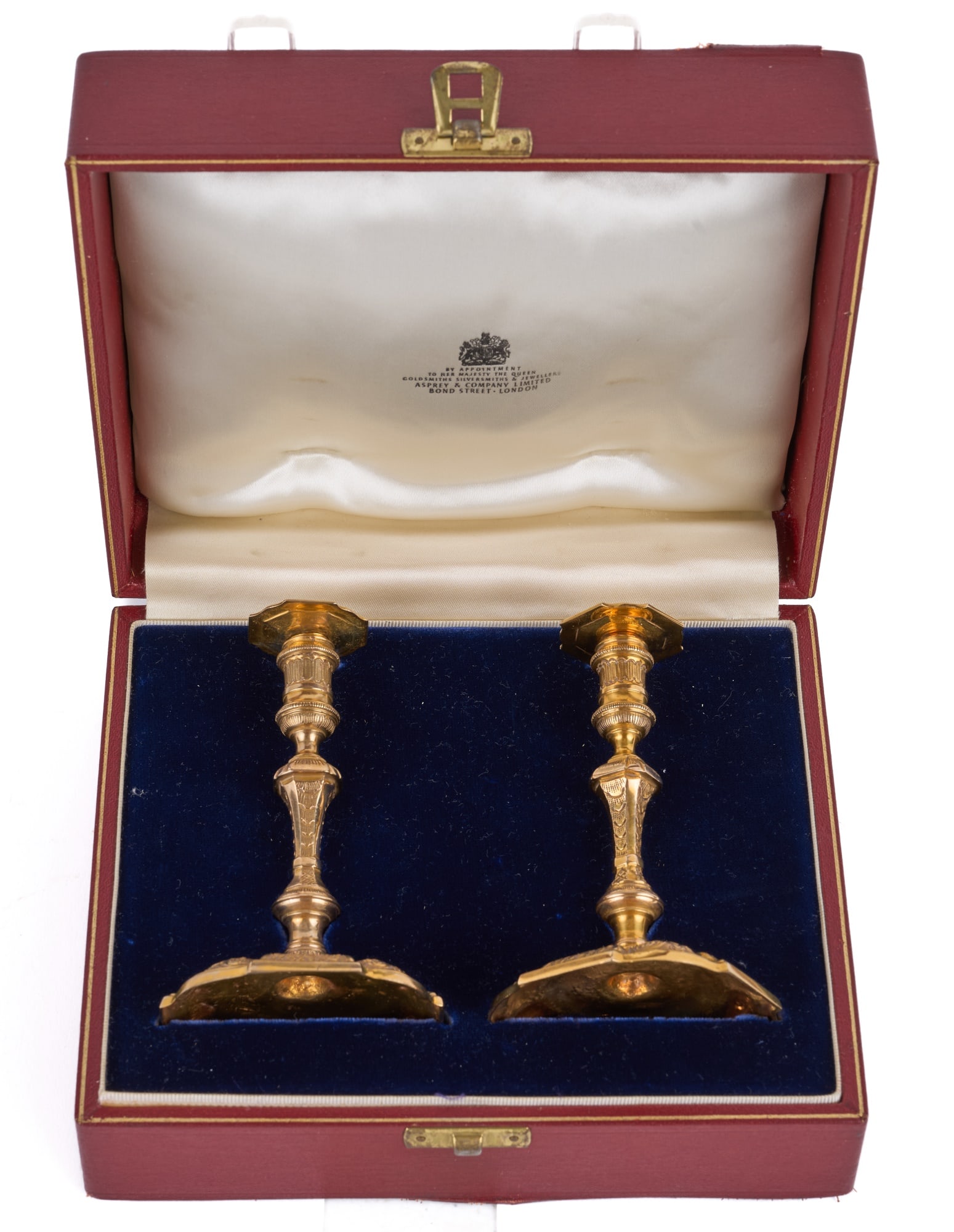 PAIR of RICHARD COMYNS GOLD SHABBAT CANDLESTICKS (1 of 16)