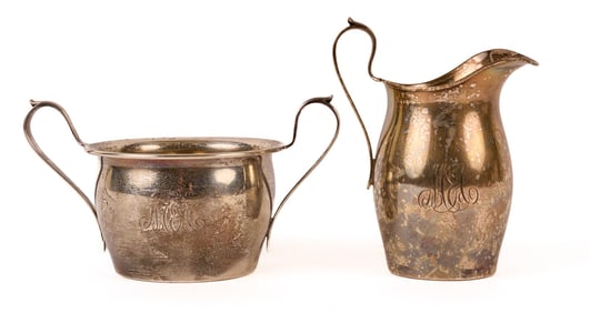 GORHAM STERLING SILVER CREAMER & SUGAR BOWL