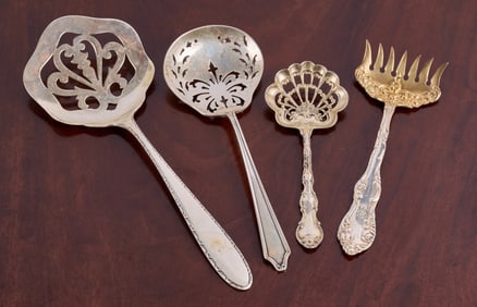 GROUP (4) STERLING SILVER SERVING PIECES