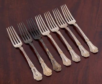 (7) GORHAM "POPPY" STERLING SILVER DINNER FORKS