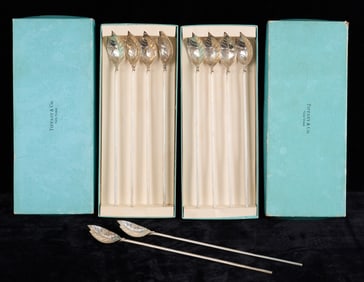 (10) TIFFANY & CO STERLING MINT JULEP SPOONS