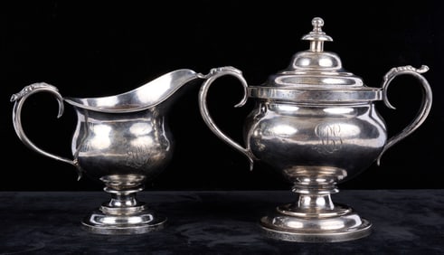 IMPORTANT LEWIS CARY 1798-1834 SUGAR & CREAMER