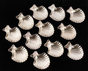 (12) TIFFANY & CO SILVER SOLDERED NUT DISHES