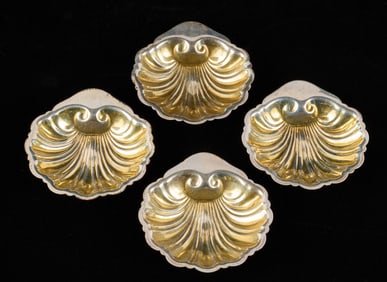 (4) CARTIER STERLING SILVER NUT DISHES