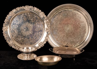GROUPING of SILVER PLATE and SILVER SOLDERED WARES